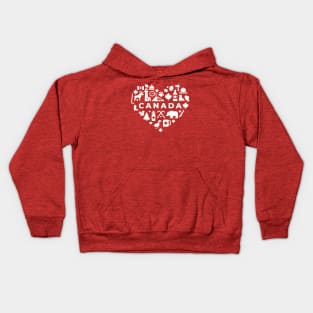 Canadian Icons in a Heart Shape // Canada Pride Kids Hoodie